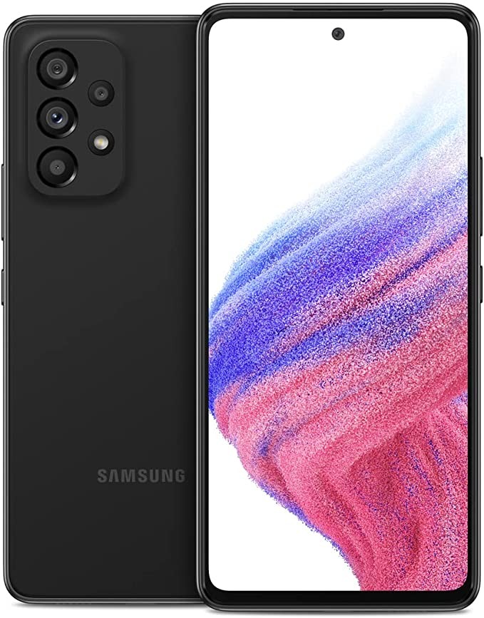 Samsung Galaxy A53 5G A-Series Phone, Factory Unlocked Android Smartphone, 128GB, 6.5" FHD Super AMOLED Screen, Long Battery Life, US Version, Black